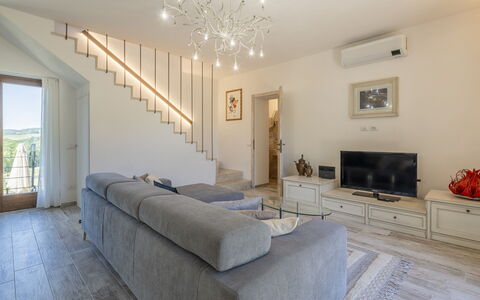 Villetta Cafaggio, Ac, Wifi, Panzano In Chianti: Bankstel, Meubilair, Interieur Ontwerp, Flooring, Woonkamer, Verdieping, Plafond, Kamer, Huis