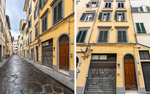 San Cristofano Blu Apartment Santa Croce, Florence: Muur, Buurt, Appartement, Deur, Beton, Condominium, Steeg, Stoep, Verf, Balkon