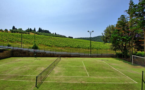 Villa Adriana: Tennisbaan, Tennis, Racketsport, Netto, Schaduw, Landscaping
