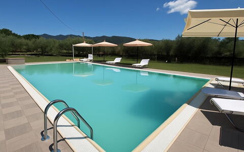 Villa Diamante: Zwembad, Toevlucht, Samengesteld Materiaal, Schaduw, Eco Hotel, Buitenmeubels, Stoel, Tegel, Waterpartij, Ligstoel