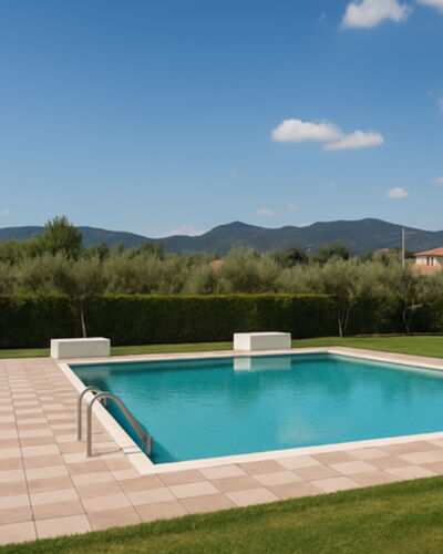 Villa Diamante: Zwembad, Toevlucht, Samengesteld Materiaal, Tuin, Schaduw, Waterpartij, Landscaping, Backyard, Eco Hotel, Gazon