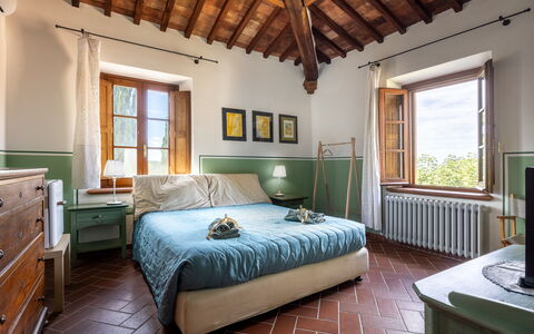 Maria Gabriella Holiday Home In Monticchiello: Muur, Meubilair, Interieur Ontwerp, Slaapkamer, Plafond, Flooring, Huis, Kamer, Bed, Verdieping