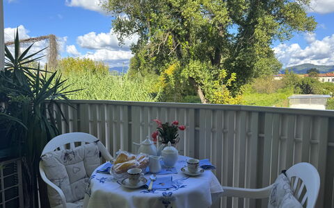 Liz: Meubilair, Stoel, Buitentafel, Buitenmeubels, Balkon, Schaduw, Serveware, Tafelkleed, Keuken En Eettafel, Werf