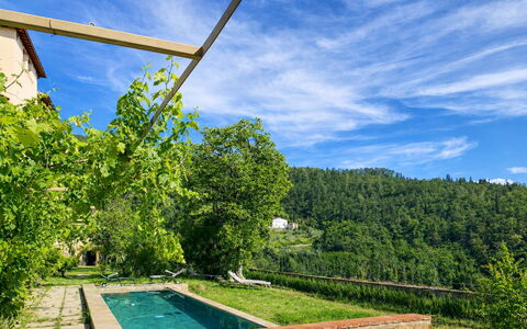Villa Il Casalino, Florentine Hills with Pool: Heuvel Station, Eco Hotel, Zwembad, Boerderij, Plantage, Backyard