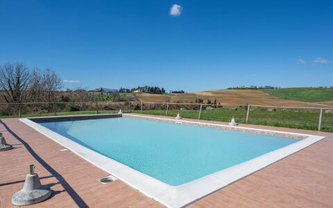 Il Giuncheto, Pool, Amazing View, Umbrian Countrys: Zwembad, Samengesteld Materiaal, Schaduw, Toevlucht, Thermae, Waterpartij, Tegel, Buitenmeubels, Hacienda, Villa