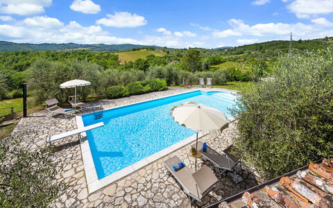 San Sano Retreat, Chianti Vineyard Views & Diving: Blauw, Zwembad, Toevlucht, Buitenmeubels, Eco Hotel, Ligstoel, Villa, Thermae, Boerderij, Badplaats