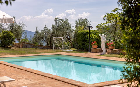 Villa Daluma, Private Pool in Todi: Zwembad, Toevlucht, Hacienda, Eco Hotel, Landgoed, Villa, Buitenmeubels, Boerderij, Tuin, Schaduw