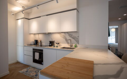 Terrazza Mare, Jacuzzi and Seaview: Keuken, Countertop, Interieur Ontwerp, Flooring, Toestel Van De Keuken, Meubilair, Hout, Verdieping, Plafond, Lichte Inrichting