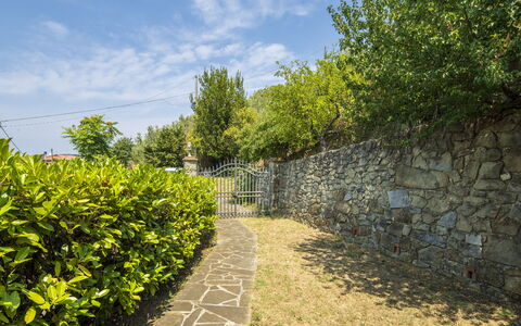 La Casina: Groen, Struik, Tuin, Stenen Muur, Zonlicht, Haag, Landscaping, Gang, Hek, Flagstone