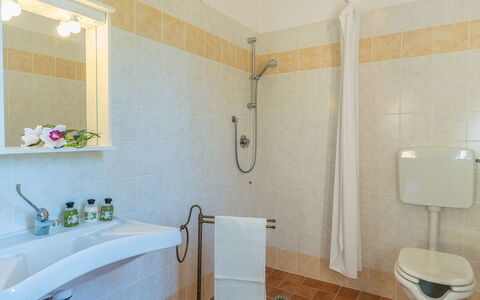 Poderina dei Poggi 12: Flooring, Interieur Ontwerp, Loodgieterswerkinrichting, Verdieping, Wastafel In De Badkamer, Badkamer, Wastafel, Kraan, Loodgieter, Kamer