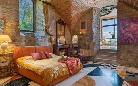 Torre al Poggio 8: Meubilair, Interieur Ontwerp, Muur, Flooring, Plafond, Slaapkamer, Verdieping, Verlichting, Bed, Kamer
