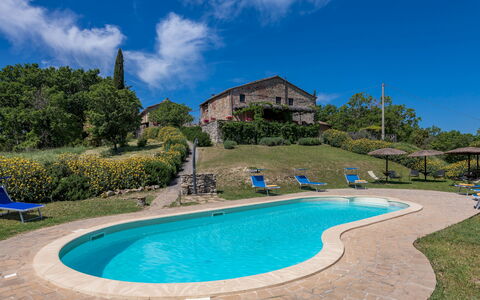 Podere San Ansano 14+2: Blauw, Landelijk Gebied, Boerderij, Verblijf, Landgoed, Zwembad, Villa, Landscaping, Hacienda