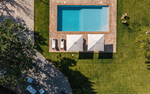 Casale Tavernelle 6: Zwembad, Tuin, Buitenmeubels, Gazon, Schaduw, Vrije Tijd, Toevlucht, Landscaping, Backyard, Werf