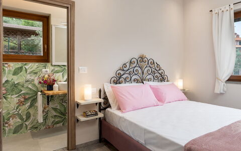 Terrazza sulla Valle 4+2: Interieur Ontwerp, Meubilair, Slaapkamer, Hout, Bed, Verdieping, Laken, Flooring, Textiel, Linens