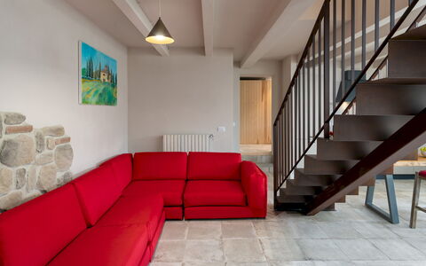 Terrazza sulla Valle 4+2: Meubilair, Interieur Ontwerp, Flooring, Bankstel, Muur, Verdieping, Hout, Woonkamer, Kamer, Appartement