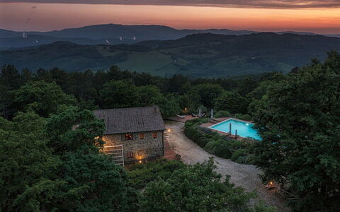 Podere Santa Croce 10: Natuur, Landschap, Nacht, Avond, Heuvel Station, Verblijf, Eco Hotel, Landgoed, Schemer, Middernacht