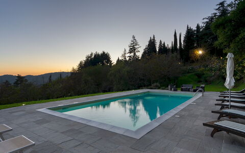 Villa la Rassinata 8: Zwembad, Buitenmeubels, Flagstone, Schaduw, Landscaping, Toevlucht, Eco Hotel, Vrije Tijd, Lariks