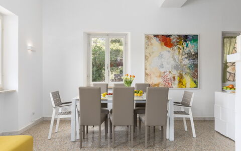 Villa Meraviglia 8: Meubilair, Interieur Ontwerp, Flooring, Stoel, Tafel, Muur, Verdieping, Hout, Keuken En Eettafel, Eetkamer