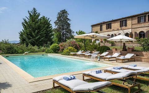 Podere Casanovina 12: Zwembad, Buitenmeubels, Toevlucht, Ligstoel, Landgoed, Paraplu, Villa, Hotel, Hacienda, Tuin