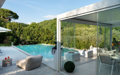 Villa Lunezia 6: Zwembad, Meubilair, Buitenmeubels, Schaduw, Toevlucht, Outdoor Structuur, Eco Hotel, Stoel, Veranda, Tuin