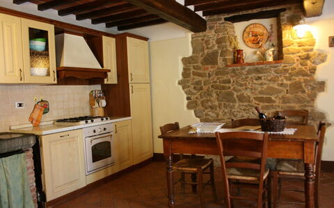 Podere della Crocchia: Kamer, Eigendom, Countertop, Meubilair, Gebouw, Verdieping, Interieur Ontwerp, Keuken, Hardwood, Steenoven