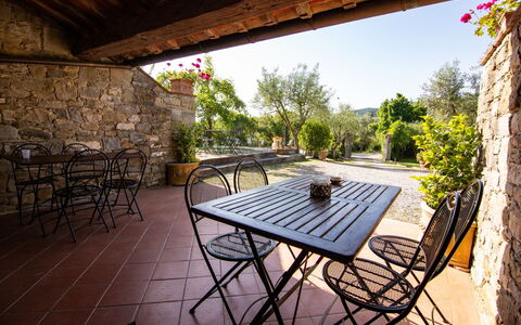 Villa degli Olivi: Tafel, Fabriek, Eigendom, Meubilair, Lucht, Buitentafel, Natuur, Hout, Gebouw, Stoel