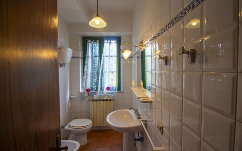 Villa Cantagallo: Muur, Flooring, Wastafel In De Badkamer, Interieur Ontwerp, Verdieping, Loodgieterswerkinrichting, Badkamer, Loodgieter, Kraan, Lichte Inrichting