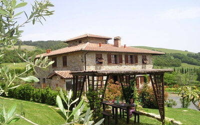 private garden area with gazebo