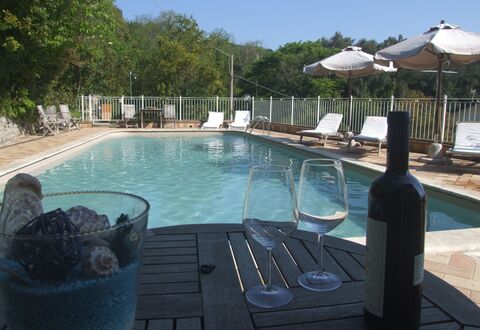 Villa Il Castagno: Water, Eigendom, Zwembad, Azure, Fabriek, Boom, Buitenmeubels, Fles, Lucht, Vrije Tijd